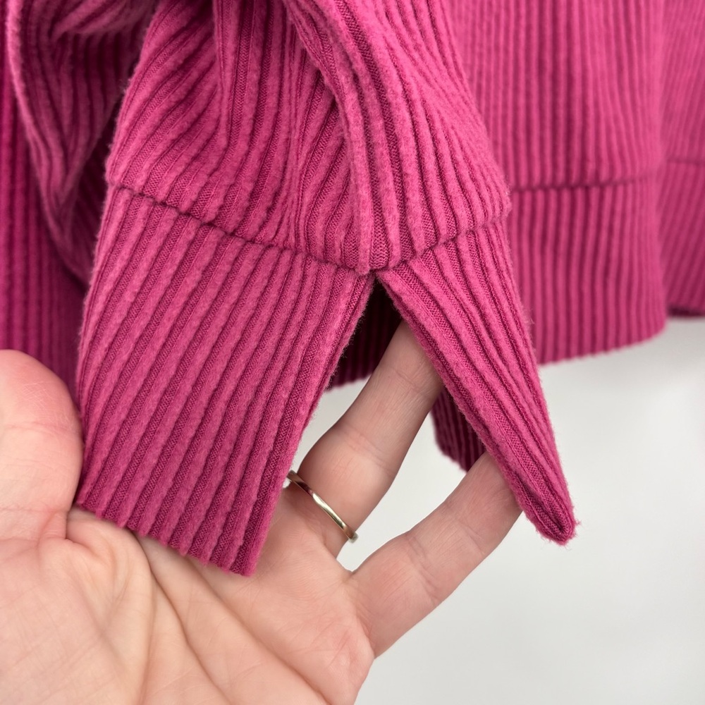 ALO Yoga muse ribbed cropped hoodie raspberry Sorbet XS athleisure - Picture 5 of 9